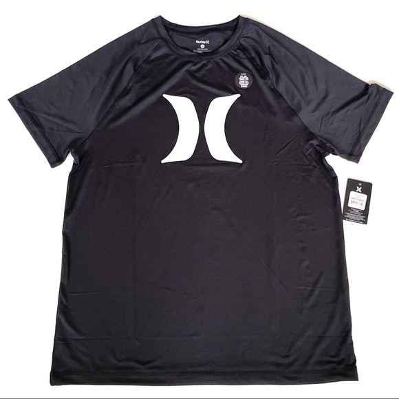 NWT medium Black Hurley SPF 50 rashguard - Picture 1 of 6